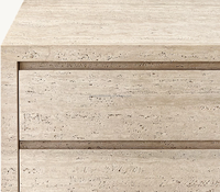 Commode à 6 tiroirs en travertin personnalisée, coiffeuse en marbre naturel, table de maquillage, coiffeuse en travertin pour chambre à coucher