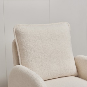 Sillón KD, Sillones de Diseño Moderno, Sillón Tapizado en Tela de Lana de Cordero, para Lectura, Sala de Estar, Hotel, Sofá Esquinero Individual - Product Image 5