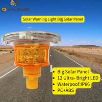 Balise solaire de signalisation routière rotative 12 LED, grand panneau solaire, utilisation longue durée, autonomie 120H, garantie 1 an, protection IP66, époxy