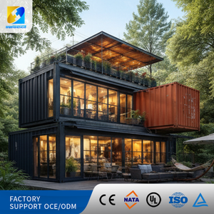 Casa contenedor moderna y transpirable, estructura de acero móvil y desmontable, restaurante popular como atracción turística, tienda de té con leche - Product Image 2