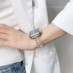 ใช้ได้กับสายนาฬิกา Watch 7 รุ่น <span class=keywords><strong>Se</strong></span>/1/2/3 สายรัดข้อมือแฟชั่นพลาสติกใสลายเลเซอร์ Glacier และอะลูมิเนียมอัลลอยด์ ขนาด 38-44 มม. - Product Image 4