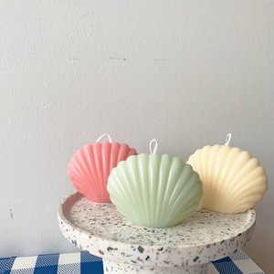 INS Custom Logo dekorative Form Shell Kerzen handgemachte Candela Hochzeit Skulptur Duft kerze für Angst Relief Meditation - Product Image 2