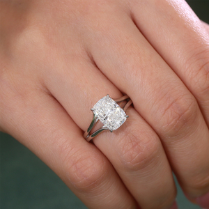 Provenc fine jewelry fashion women engagement wedding <b>ring</b> real white gold <b>ring</b> 2carat Cushion IGI lab grown diamond <b>ring</b> - Product Image 3