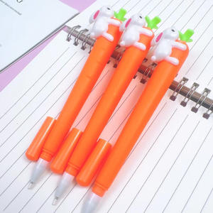 复活节派对笔可爱兔子胡萝卜中性笔握把兔子胡萝卜书写黑色墨水学生教师促销笔 - Product Image 4