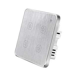 สำหรับ Tuya Smart Life eu/uk 4 GANG <span class=keywords><strong>WIFI</strong></span> สมาร์ททัชสวิตซ์ปัดสีเงินรีโมทคอนโทรลความเข้ากันได้ของโทรศัพท์มือถือ10A สูงสุด - Product Image 2