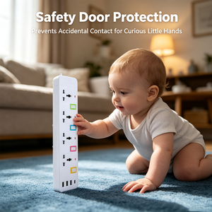 Tira de alimentación Universal de 4 salidas de Venta caliente con obturador de seguridad Placa de <span class=keywords><strong>enchufe</strong></span> de extensión de interruptor independiente con USB C - Product Image 5