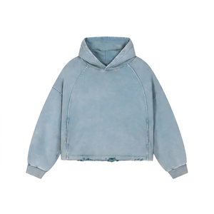 เสื้อฮู้ดดี้โอเวอร์ไซส์แบบยูนิเซ็กซ์ สีฟ้าอ่อน ผ้าเฟรนช์เทอร์รี่ แขนเสื้อแบบแร็กแลน สวมใส่สบายๆ สำหรับฤดูใบไม้ร่วง พิมพ์ลายดิจิทัล มีกระเป๋า - Product Image 1
