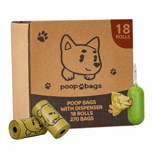 Sacs à déjections canines biodégradables à marque privée, lot économique de 270 pièces, rouleaux de recharges pour sacs à déchets pour animaux de compagnie avec distributeur - Product Image 4