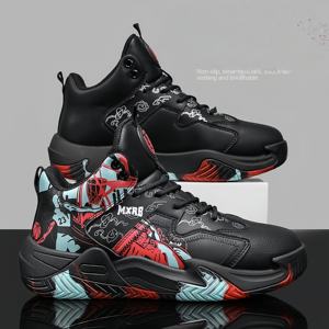 Chaussures de <span class=keywords><strong>basket</strong></span>-ball plates tendance en gros <span class=keywords><strong>pour</strong></span> hommes, chaussures de <span class=keywords><strong>basket</strong></span>-ball de style extérieur à semelle en caoutchouc, fabrication de chaussures de sport - Product Image 2