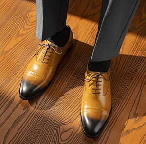 Chaussures Oxford pour hommes en cuir véritable, à bout fermé, imperméables, antidérapantes, légères, pour le bureau, couleur Evergreen - Product Image 6