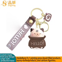 Tempat Kartu NFC Anime PVC Cetak UV Logo Warna Kustom Bingkai Foto Kantong Mini Gantungan Bunga Penutup Kunci Tas Gantungan Kunci Liontin