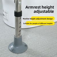 Barre d'appui de toilette sécurisée pour personnes âgées, à ventouse, hauteur réglable, trous de fixation, capacité de charge 150 kg, support d'aide pour salle de bain