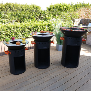 Vertical Wood Burning Stove Outdoor Barbecue Grill Garden Chimenea Firewood Powered Multiple Sizes Durable - Product Image 1