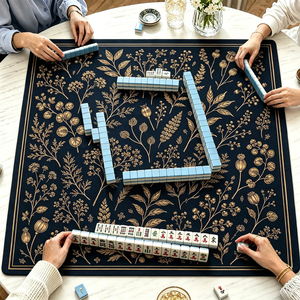 <span class=keywords><strong>Tapis</strong></span> de Mahjong Chinois Moderne de Luxe Personnalisé à Faible MOQ, <span class=keywords><strong>Tapis</strong></span> de Table en Caoutchouc Imperméable et Silencieux pour Soirées de Mahjong Américain et <span class=keywords><strong>Poker</strong></span> - Product Image 1