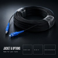 Ftth kabel Fiber optik luar ruangan, kabel Patch GJYXCH 1 Core Model tunggal G657a2 1 hingga 100m SM kabel Drop serat optik 1 inti