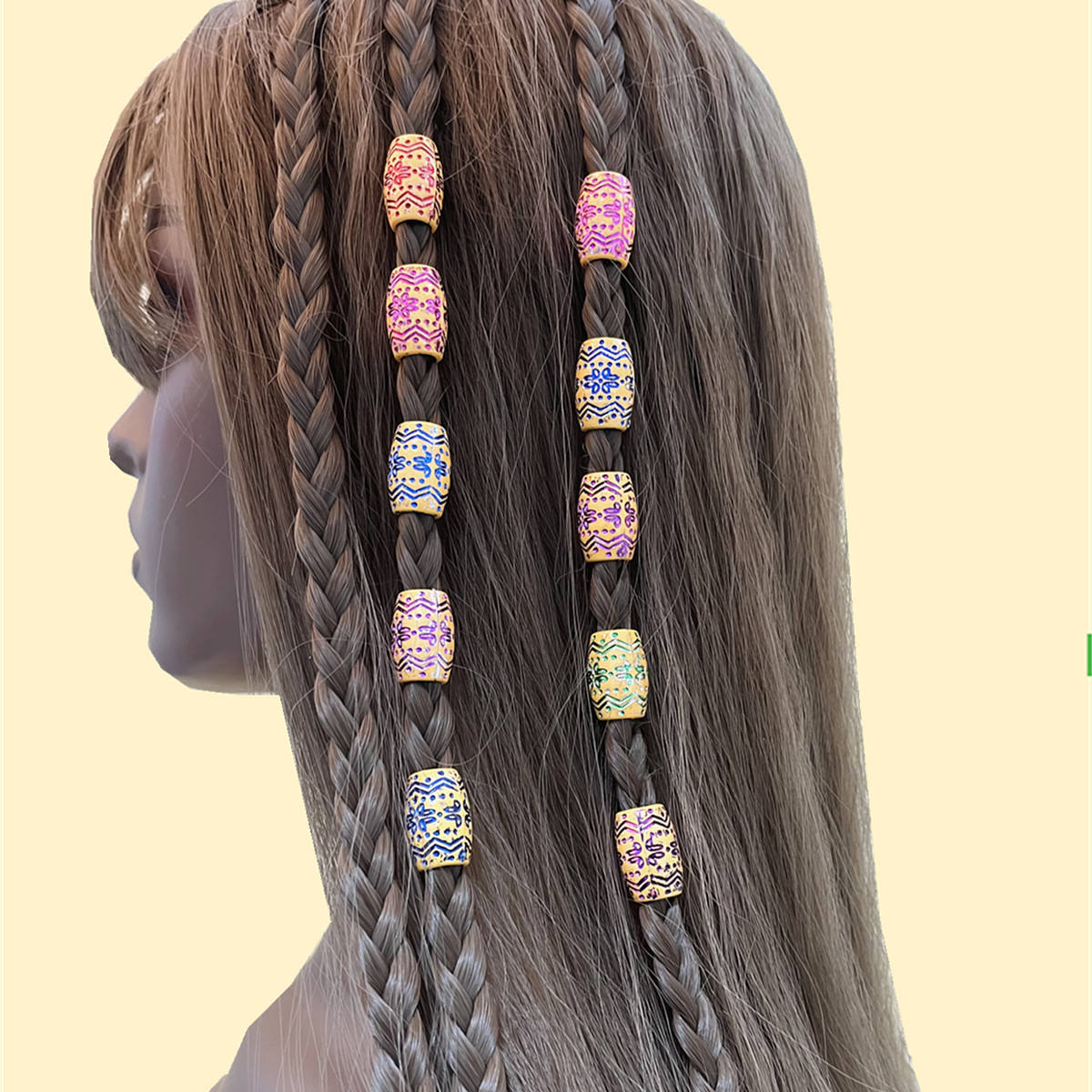 Genya Resin Dreadlocks Beads Hair Rope Specisl Pattern Braid Beads