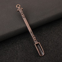 Petite cuillère à café en or et argent pour poudre de lait avec porte-clés, mini cuillère en métal avec trou pour anneau