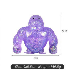 Juguete Antiestrés de Maltosa con Brillo Aurora, Gorila para Apretar, Música, Rebote Lento, Divertido Mini Squishy - Product Image 5