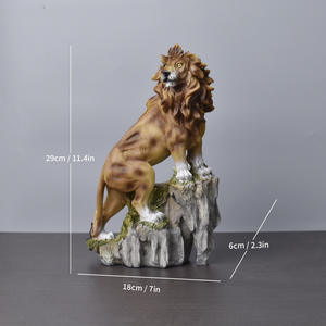 Estatua de resina de León dorado de lujo ligero, adorno de Animal de entrada para el hogar, mesa de centro, decoraciones de oficina, Knick-Knack - Product Image 6