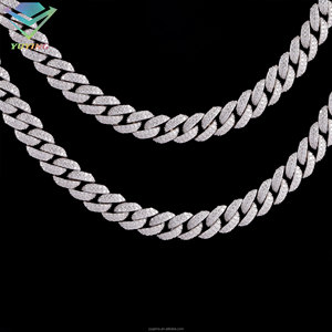 Collar/Pulsera Unisex de Moda con Cadena de Plata 925 Chapada en Oro de 18K y Moissanita VVS con Certificado GRA, Estilo Hiphop Rapper - Product Image 4