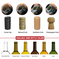 Bouteilles de vin de Bourgogne vert foncé personnalisées 750ml Forme ronde de feuille morte comprend du liège pour champagnes et vins 75cl 3L 4.5L 1L