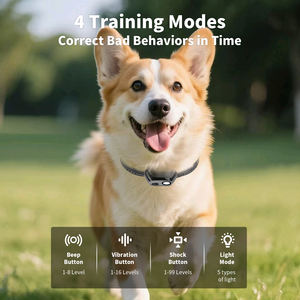<span class=keywords><strong>Collar</strong></span> de entrenamiento de choque remoto para mascotas 2025, vibración humana + carga rápida IP67 para razas obstinadas, luz nocturna - Product Image 2