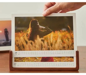 Soporte de calendario personalizado Madera de <span class=keywords><strong>haya</strong></span> Diseño de moda Base de calendario de madera Base de foto de madera - Product Image 6