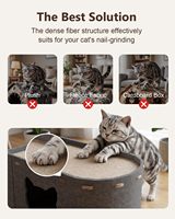 Tunnel pour chat en feutre de laine gris, modulaire et détachable, lit cachette double couche avec découpe en forme de tête de chat et trous ronds