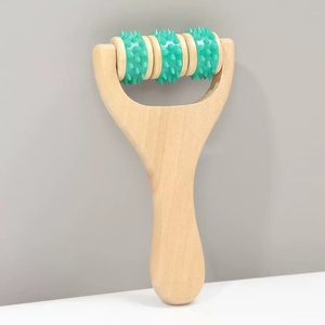 Tragbares Massivholz <span class=keywords><strong>massage</strong></span> gerät <span class=keywords><strong>in</strong></span> Schleuder form Hand Push Body Meridian Brush Roller <span class=keywords><strong>Massage</strong></span> werkzeug für Schulter-Nacken-Taillen kopf - Product Image 3