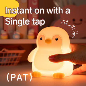 Portable Cute Penguin Night <b>Light</b> Blue Pink <b>Usb</b> Rechargeable Animal Lamp with Colorful Soft <b>Lights</b> for Kids Baby Bedroom - Product Image 5