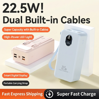 Batterie externe à charge rapide 30000mAh 40000mAh 50000mAh, chargeur portable familial 20W 22.5W pour extérieur, LED double USB PVC