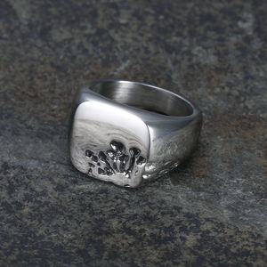 Anillos <span class=keywords><strong>de</strong></span> acero inoxidable personalizados para hombre y mujer, con textura <span class=keywords><strong>de</strong></span> roca, lava, superficie, hip hop, <span class=keywords><strong>rock</strong></span> <span class=keywords><strong>and</strong></span> <span class=keywords><strong>roll</strong></span>, punk - Product Image 3