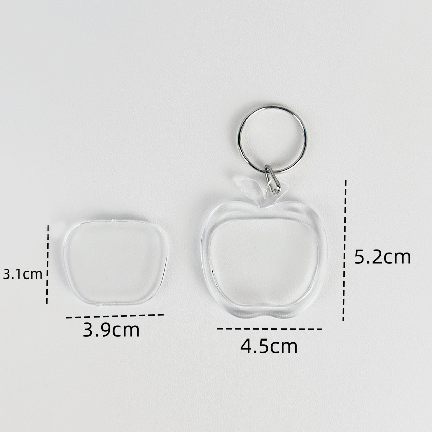 Porte-clés transparent en forme de pomme