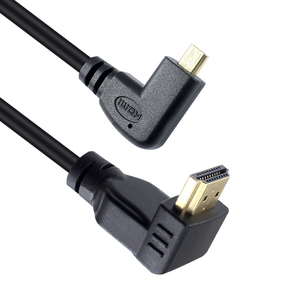 Haute vitesse 1m <span class=keywords><strong>2m</strong></span> 3m 90 degrés angle <span class=keywords><strong>micro</strong></span> <span class=keywords><strong>hdmi</strong></span> vers câble <span class=keywords><strong>hdmi</strong></span> 18gbps plaqué or câble <span class=keywords><strong>hdmi</strong></span> prise en charge 3d 4k 60hz - Product Image 4