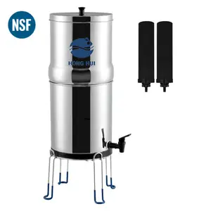 NSF/ANSI 42&372 HONG HUI 1.5 Gallons Stainless Steel Tank Gravity Water Filter System