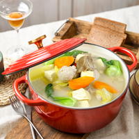 Antiadhésif sans produits chimiques, petit four hollandais en fonte émaillée de bonheur, chauffage uniforme, polyvalent pour tous les styles de cuisine