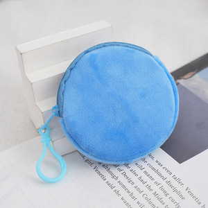 Porte-monnaie rond en peluche Yiwu Jiashu Toys 8cm, couleur bonbon, porte-clés, pour femmes et hommes, rangement domestique - Product Image 3