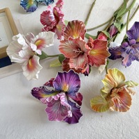 Handgefertigte Iris im Retro-Stil, moderne Seidenblumen-Ölgemälde, umweltfreundlich, langlebig, für Abschlussfeiern und Ostern