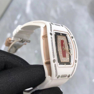 Nuevo Reloj 2026 RM007 de Cerámica Blanca, Reloj Estilo Barril de Vino, Reloj de Alta Calidad para Mujer con Incrustaciones de Diamantes - Product Image 5