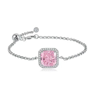 Fashion Jewelry Silver Plated Square Shape Diamond Chain Micro Inlaid Zircon Bracelet for Women - Product Image 4