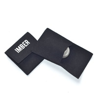 Pochette à bijoux en microfibre noire de haute qualité, petite, avec rabat, pour bagues, logo personnalisé