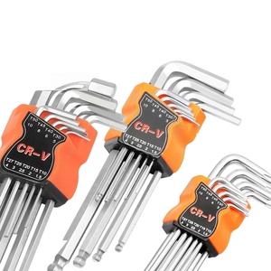 Jeu de clés hexagonales à pointe plate / pointe sphérique / Torx, 9 pièces, clé hexagonale en acier trempé, outils de quincaillerie, prix d'usine, vente en gros - Product Image 1