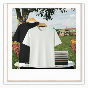 T-shirt streetwear pour homme, 180 grammes, séchage rapide, respirant, coupe ample, logo frontal, col rond, manches courtes, tricoté, anti-boulochage - Product Image 3