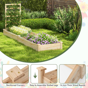 Jardinière surélevée en bois avec treillis pour plantes grimpantes, fleurs, herbes, légumes, fruits, jardin, culture de plantes - Product Image 6