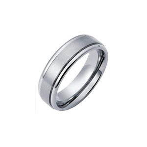 2025 Titanium Double Polished <strong>Matte</strong> <strong>Ring</strong> With Round High Polished Edges - Product Image 1
