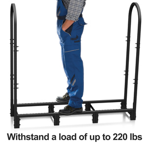 Accessoire <span class=keywords><strong>de</strong></span> stockage <span class=keywords><strong>de</strong></span> <span class=keywords><strong>bois</strong></span> <span class=keywords><strong>de</strong></span> foyer intérieur extérieur en acier <span class=keywords><strong>de</strong></span> grande capacité <span class=keywords><strong>de</strong></span> 4 pieds et ensemble d'outils - Product Image 3