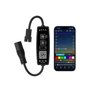 Controlador LED RGBIC DC5-24V, Regulador de Intensidad Musical, con Control por Aplicación, Función de Temporizador y 16 Millones de Modos de Cambio de Color