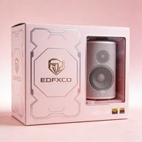 Boîte en carton recyclable avec fenêtre transparente GoTop, estampage à chaud, gaufrage, UV sélectif, motif note de musique, insert personnalisé pour haut-parleur audio