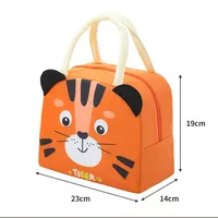 Sac isotherme portable imperméable 3D à motif animal de dessin animé pour l'école, le bureau, les pique-niques, anti-fuite, gris