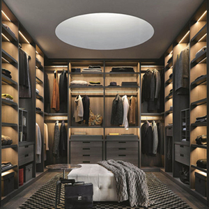 CBMmart Custom Luxury Design Los Angeles Villa Armario de madera contrachapada Luces LED Walk In Closet Armario - Product Image 2